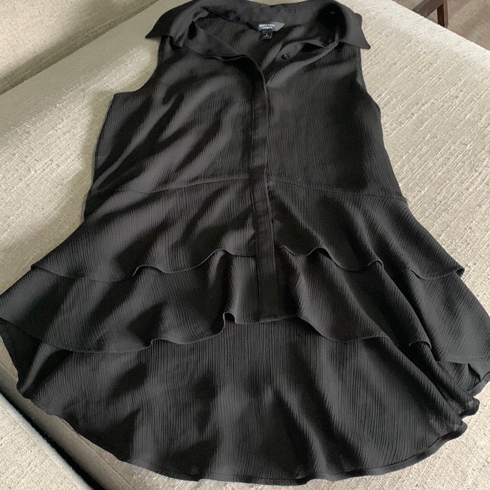 Simply Ver by Vera Wang black collared dress shirt tank top